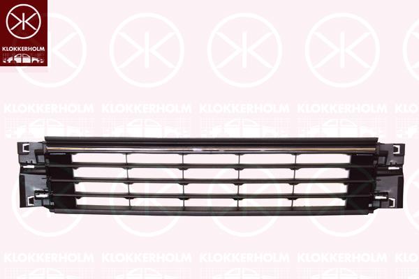 Ventilation Grilles, bumper, Front, not for trim level: Blue Motion , Centre Section, chrome/black, 6C0 853 671A 9B9 (VW), 6C0853671ARYP (VW)