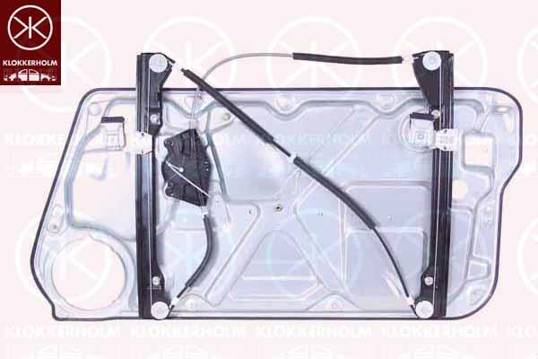 Window Regulator, without electric motor, Electric, Left Front, with bolted-on plate, 1C0 837 655 A (VW), 1C0 837 655 B (VW)