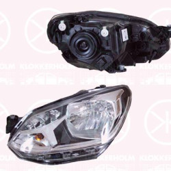 Headlight, Right, H4, with daytime running light, with motor for headlamp levelling, Hella, 1S1 941 016Q (VW), 1S1 941 016T (VW), 1S1 941 016AA (VW), 1S1941016Q (VW), 1S1941016T (VW), 1S1941016AA (VW)