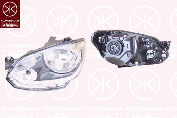 Headlight, H4, Left, Illuminance [lx]: 25, Housing Colour: chrome, without motor for headlamp levelling, 1S1 941 015J (VW), 1S1 941 015L (VW), 1S1 941 015N (VW)