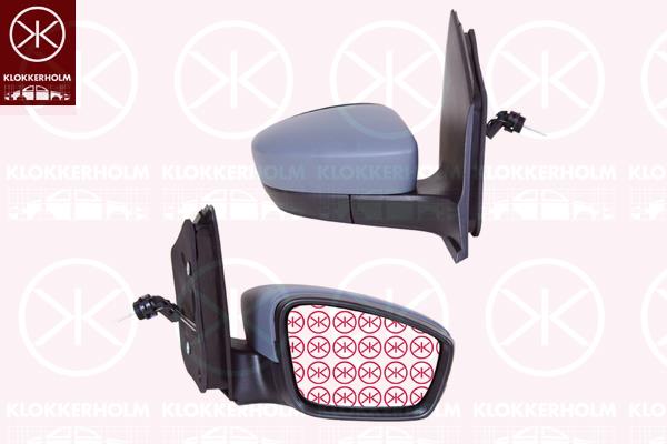 Exterior Mirror, Right, Control: cable pull, Convex, w/primer, 1S1 857 508AB 9B9 (VW), 5Z1 857 538A GRU (VW), 6RU 857 522 (VW)