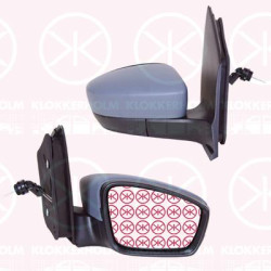 Exterior Mirror, Right, Control: cable pull, Convex, w/primer, 1S1 857 508AB 9B9 (VW), 5Z1 857 538A GRU (VW), 6RU 857 522 (VW)