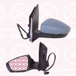 Exterior Mirror, Left, for electric mirror adjustment, Number of pins: 8, Heatable, with indicator (LED), Aspherical, w/primer, 6R0 857 537B GRU (VW), 6R0 857 521A (VW), 6R0 857 521F (VW), 1S1 857 507AN 9B9 (VW), 1S1 857 507BG 9B9 (VW)