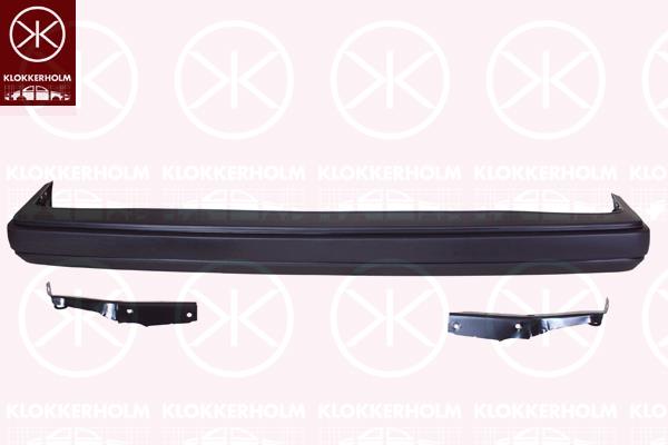 Bumper, Metal, with reinforcement, Rear, black, 191 807 301 2BC (VW)