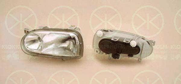 Headlight, Illuminance [lx]: 17.5, H1/H1, T.Y.C, for vehicles with headlight levelling, for vehicles without headlight levelling, Right, 1H6 941 018AF (VW), 1H6941018B (VW)