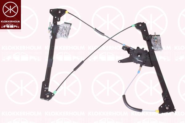 Window Regulator, Left Front, Electric, without electric motor, 1E0 837 461 (VW), 1E0837401A (VW)