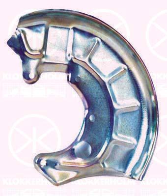 Splash Guard, brake disc, Front Axle Left, ATE/Girling, Diameter 1/Diameter 2 [mm]: 260/105, for brake disc diameter [mm]: 239, Zinc-coated, 191 615 311A (VW)