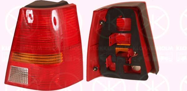 Tail Light Assembly, without bulb holder, Right, Indicator Colour: yellow, 1J9 945 096Q (VW), 1J9945096L (VW)