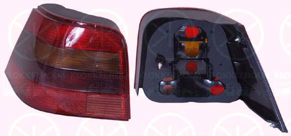 Tail Light Assembly, without bulb holder, Left, Indicator Colour: Smoke Grey, 1J6 945 095S (VW), 1J6945111J (VW)