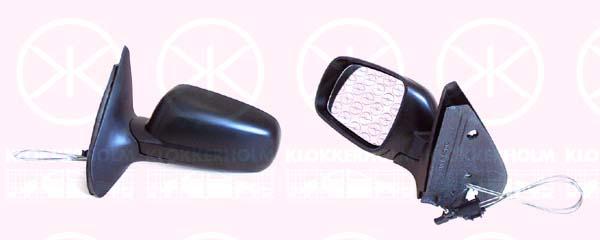 Exterior Mirror, Left, Control: cable pull, w/primer, black, Plan, 1J1 857 507 01C (VW)