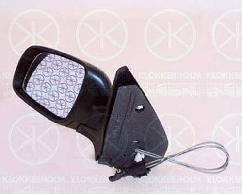 Exterior Mirror, Right, Control: cable pull, w/primer, black, Convex, 1J1 857 508 01C (VW)