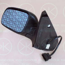 Exterior Mirror, Right, for electric mirror adjustment, w/primer, black, Heatable, Blue-tinted, Convex, 1J1 857 508D 01C (VW)