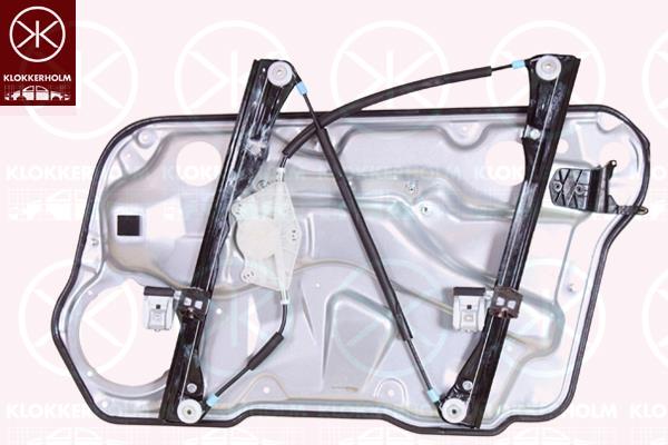 Window Regulator, 4-dr, Left Front, with bolted-on plate, Manual, 1J4 837 729BF (VW), 1J4837401K (VW), 1J4837729BK (VW), 1J4837729D (VW), 1J4837729H (VW)