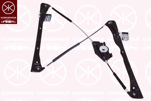 Window Regulator, 4-dr, OE-type, without electric motor, Electric, Left Front, 1J4 837 461 B (VW), 1J4 837 461 D (VW), 1J4 837 461 F (VW), 1J4 837 461 H (VW), 1J4837461B (VW)