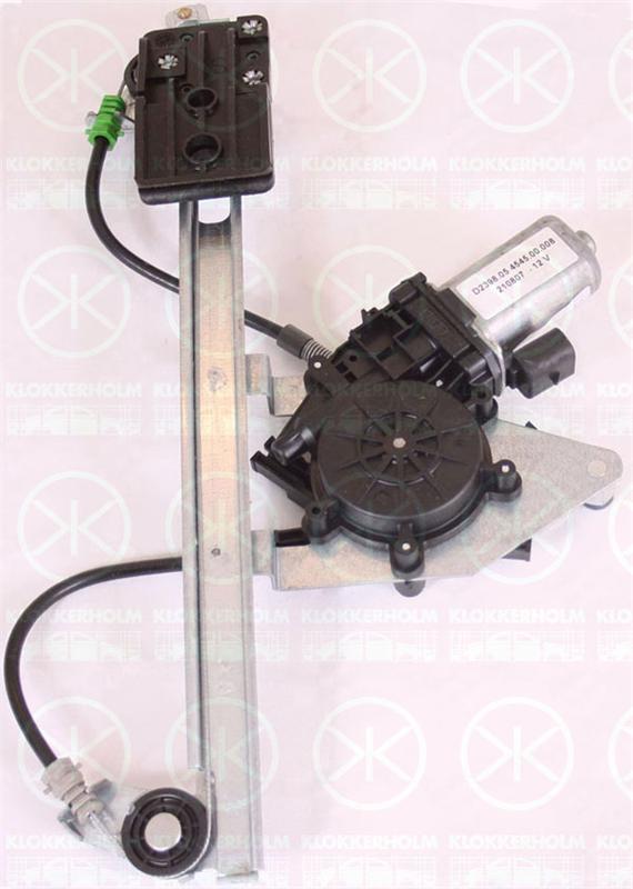 Window Regulator, Left Rear, Electric, without comfort function, with electric motor, 1J4 839 461F (VW), 1J4 839 730D (VW), 1J4839461B (VW), 1J4839729A (VW), 1J4839729C (VW), 1J4839730J (VW)