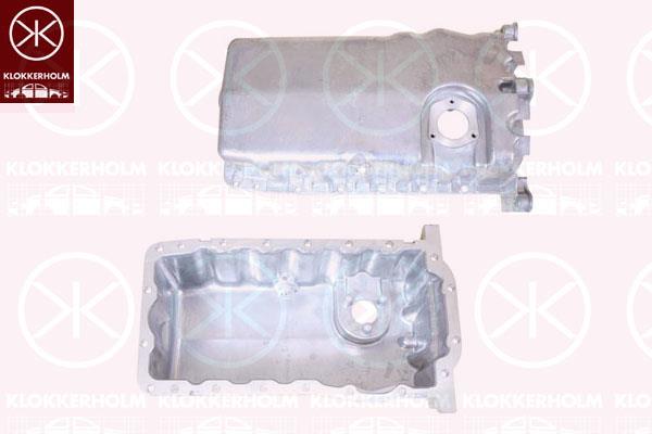 Oil Sump, Aluminium, with bore for oil-level sensor, 038103601NA (VW), 038 103 603N (VW), 038103601NA (SKODA), 038103603N (SKODA)