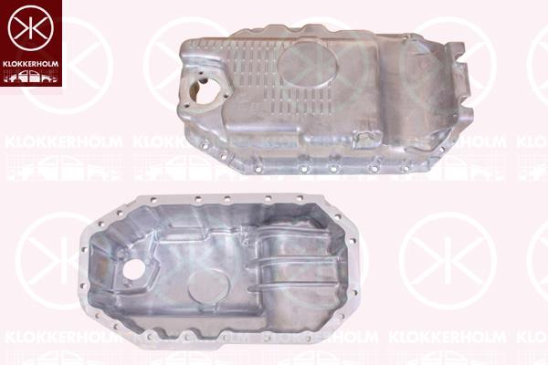 Oil Sump, Aluminium, with bore for oil-level sensor, 030 103 603P (VW), 030 103 603Q (VW), 030103603Q (SKODA), 030103603Q (SEAT)