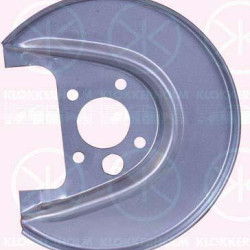 Splash Guard, brake disc, Rear Axle Left, for brake disc diameter [mm]: 232, Diameter 1/Diameter 2 [mm]: 250/50, Zinc-coated, 1J0 615 611D (VW), 1J0 615 611D (AUDI), 1J0615611D (SKODA), 1J0615611D (SEAT)