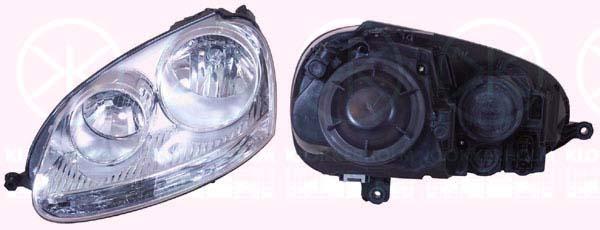 Headlight, H7/H7, with motor for headlamp levelling, Left, Housing Colour: chrome, Illuminance [lx]: 20, 1K6 941 005P (VW), 1K6 941 029P (VW)