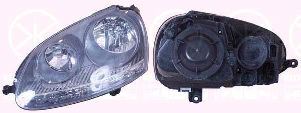 Headlight, H7/H7, with motor for headlamp levelling, Left, Housing Colour: grey, Illuminance [lx]: 25, 1K6 941 005C (VW), 1K6 941 005M (VW), 1K6941029C (VW)