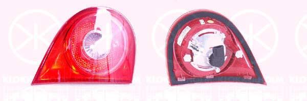 Tail Light Assembly, Left, Inner Section, with front fog light, with bulb holder, 1K6 945 093E (VW)