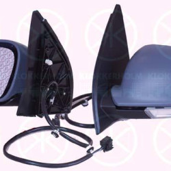 Exterior Mirror, w/primer, with indicator, for electric mirror adjustment, Aspherical, Heatable, Left, Number of pins: 6, 1K0 857 521 K (VW), 1K1 857 507DC9B9 (VW), 1K1 857 537 GRU (VW), 7M3 857 521F (VW)