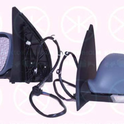 Exterior Mirror, w/primer, with indicator, Electronically foldable, for electric mirror adjustment, Convex, Heatable, Right, Number of pins: 11, 1K1 857 538 GRU (VW), 1K1 857 508A 9B9 (VW), 7M3 857 522E (VW)