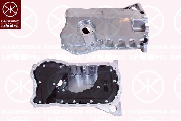 Oil Sump, Aluminium, with bore for oil-level sensor, 022 103 601L (VW), 022 103 601R (VW), 022 103 601R (AUDI), 022 103 603L (VW), 022103601L (VW), 022103601L (AUDI)