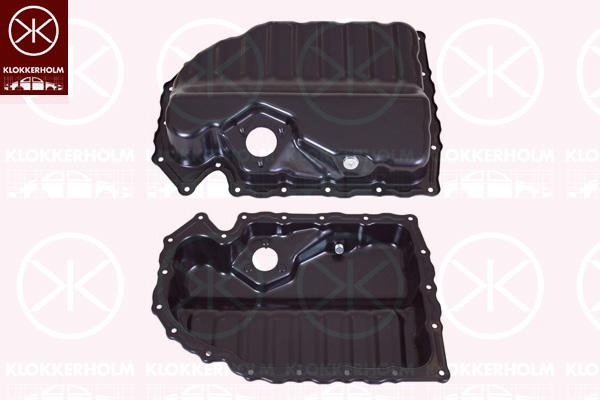 Oil Sump, Steel, with bore for oil-level sensor, Lower Section, 06F103 601M (VW), 06J 103 600AF (VW), 06J 103 600AF (AUDI), 06J 103 600E (VW), 06J 103 600T (VW), 06J 103 600T (AUDI), 06J103600AF (SKODA), 06J103600AF (SEAT), 06J103600E (SKODA), 06J103600T (SKODA), 06J103600T (SEAT)