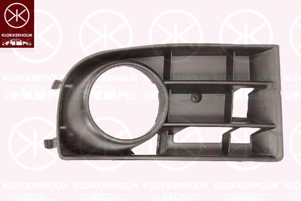 Ventilation Grilles, bumper, Right Front, not for trim level: GT, GTI, with hole(s) for fog lights, with air slots, black, 1K0 853 666C 9B9 (VW)