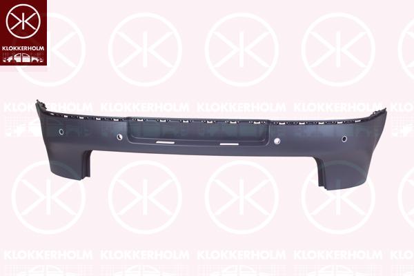 Bumper, w/primer, Rear, with hole(s) for parking distance control, 1K6 807 417A GRU (VW)