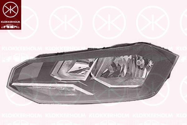 Headlight, Right, H7/H7, with motor for headlamp levelling, Valeo, 2G1 941 006 (VW), 2G1941006 (VW)