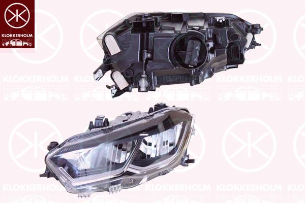 Headlight, Right, LED, with motor for headlamp levelling, Valeo, 2G1941006C (VW), 2G1941006D (VW)