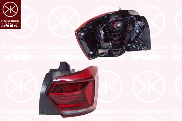 Tail Light Assembly, Right, without bulb holder, P21W, PY21W, 2G0 945 096B (VW), 2G0945096B (VW)