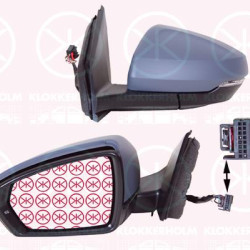 Exterior Mirror, Aspherical, Left, Electronically foldable, Number of pins: 8, Heatable, with indicator, w/primer, 2G0857521B (VW), 2G0857537A GRU (VW), 2G1857507F 9B9 (VW), 2G1857507C 9B9 (VW), 2G1857507Q 9B9 (VW)