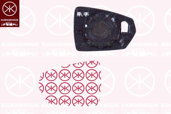 Mirror Glass, exterior mirror, Left, Heatable, Aspherical, 2G0857521B (VW), 2G0 857 521B (VW)