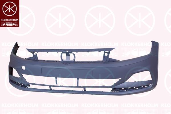 Bumper, with hole(s) for parking distance control, Number of bores: 4, Front, w/primer, 2G0807217AGRU (VW)