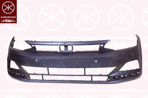 Bumper, with hole(s) for parking assistant system, Number of bores: 6, Front, w/primer, 2G0807217GRU (VW)