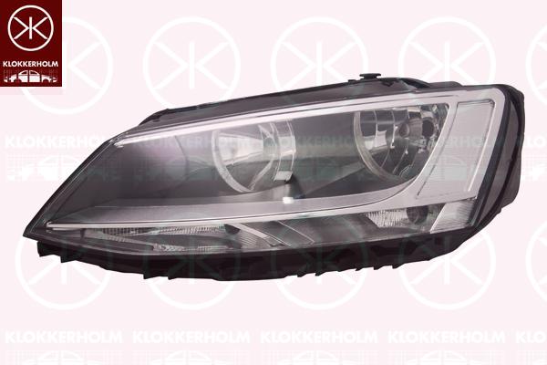 Headlight, H7/H7, with motor for headlamp levelling, Left, 5C7 941 005A (VW), 5C7941005A (VW), 5C7941005H (VW)