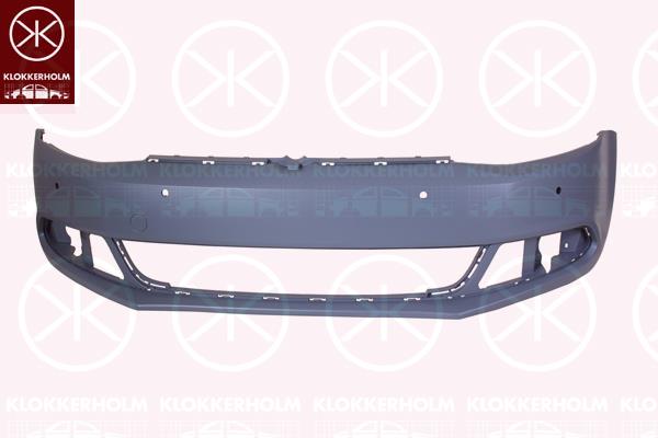 Bumper, w/primer, Front, with hole(s) for parking distance control, 5C6 807 217A GRU (VW), 5C6807217FGRU (VW)