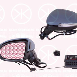 VW Arteon Veidrodis, Right, for electric mirror adjustment, with memory, Electronically foldable, for vehicles with drive assistance system, Number of bores: 13, Number of pins: 2, with indicator (LED), with reading light, Heatable, w/primer, 3G0857522 (VW), 3G1857508AM9B9 (VW), 3G0857538CGRU (VW), 3G1857508BK9B9 (VW), 3G0857538JGRU (VW), 3G1857508CR9B9 (VW)