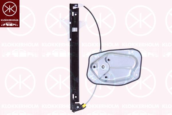 Window Regulator, OE-type, without electric motor, Electric, Left Rear, with bolted-on plate, 5M0 839 461 (VW)