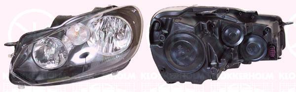 Headlight, H15, H7, with motor for headlamp levelling, Hella, Right, not for trim level: GTD/GTI, Illuminance [lx]: 17.5, 5K1 941 006J (VW), 5K1 941 006L (VW), 5K1941006S (VW)