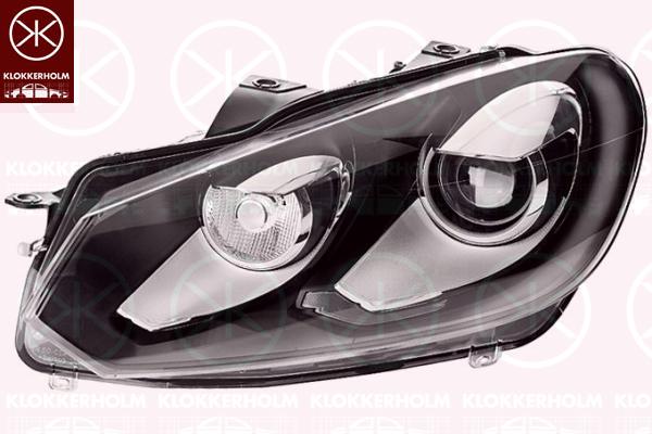 Headlight, Left, Illuminance [lx]: 25, Bi-Xenon, with dynamic bending light, with motor for headlamp levelling, without control unit for Xenon, Hella, 5K1 941 751C (VW), 5K1 941 753B (VW)