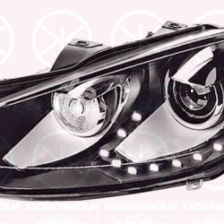 Headlight, Left, Illuminance [lx]: 25, Bi-Xenon, with dynamic bending light, with daytime running light (LED), with motor for headlamp levelling, without control unit for Xenon, Hella, 5K1 941 751D (VW), 5K1 941 753E (VW)