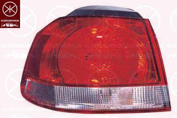 Tail Light Assembly, Hella-type, without bulb holder, Right, Outer section, 5K0 945 096D (VW), 5K0 945 096E (VW), 5K0945096N (VW)