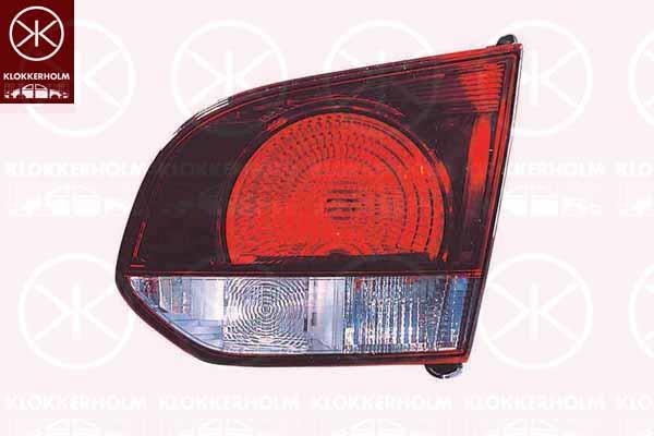 Tail Light Assembly, Hella-type, without bulb holder, Smoke Grey, Right, Inner Section, 5K0 945 094K (VW), 5K0 945 094AA (VW)