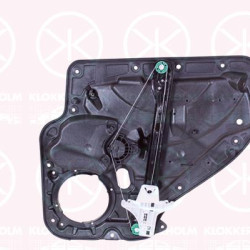 Window Regulator, 4/5-drs, without electric motor, Electric, Left Rear, with bolted-on plate, 5K4 839 461 (VW)