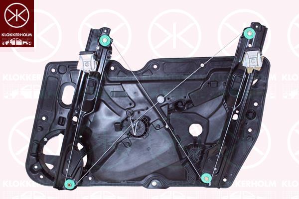 Window Regulator, 2/4-drs, OE-type, without electric motor, Electric, Left Front, with bolted-on plate, 5K0 837 461B (VW), 5K0 837 461C (VW), 5K0 837 461D (VW)