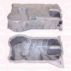 Oil Sump, Aluminium, without bore for oil level sensor, 021 103 601L (VW), 021 103 601L (AUDI), 021 103 601N (VW), 021103601L (SKODA), 021103601N (SKODA), 021103601N (AUDI)